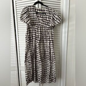 Maeve brown patterned midi dress